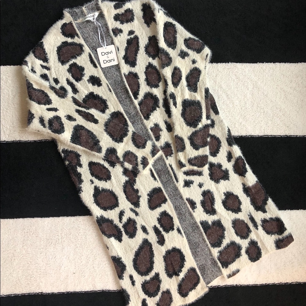 Cheetah Long Duster Sweater